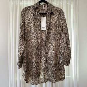 Zara cheetah silk shirt (new)